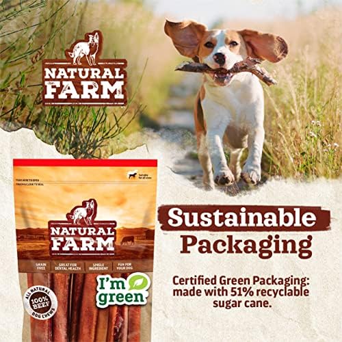 Natural Farm Cow Hooves (12 Pack), Odor-Free, All Natural Sourced from Farm-Raised Beef Hoof Dog Treats, Great Alternative to Bully Sticks or Rawhide, Dental Chew for Small, Medium, Large Breeds