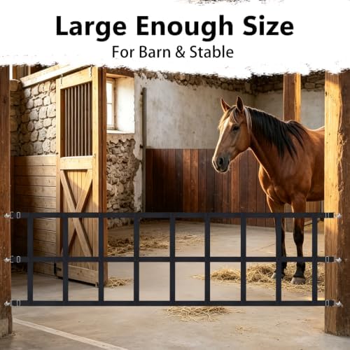 10' x 20" Stall Guards for Horses with Adjustable Straps and Hardware,Black