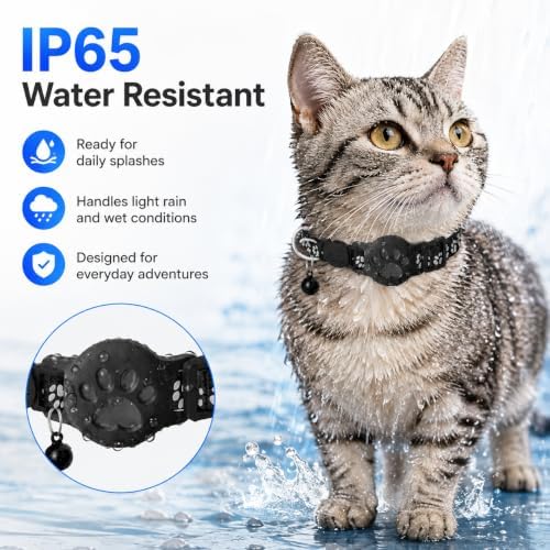 Pet Tracker,GPS Collar for Cats (iOS Only) Smart tag,Waterproof Compatible with Apple Find My,No Monthly Fee,Advanced Tracking Solution Smart Collar for Pet Safety Ideal Small Large Cats