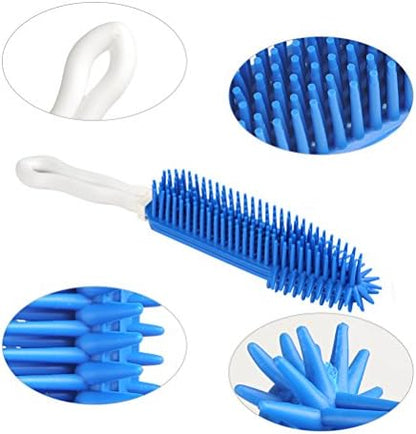 [2Pcs] Pet Hair Remove Brush, Car & Auto Detailing Portable Dogs Cats Hair&Lint Remover Rubber Massage for Furniture, Car Interiors, Carpet (Blue and Green)