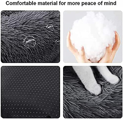 Nisrada Cat Beds for Indoor Cats,15.7 Inch Dog Bed for Small Melium Large Dogs, Washable-Round Pet Bed for Puppy and Kitten with Slip-Resistant Bottom