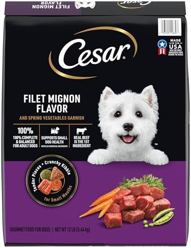 Cesar Small Breed Dry Dog Food, Filet Mignon & Spring Vegetables, 12 lb
