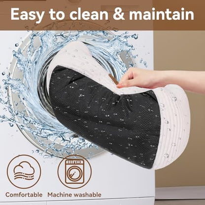Zerbuger 20in Cream Rectangle Cat Dog Bed Machine Washable Sleeping Sofa