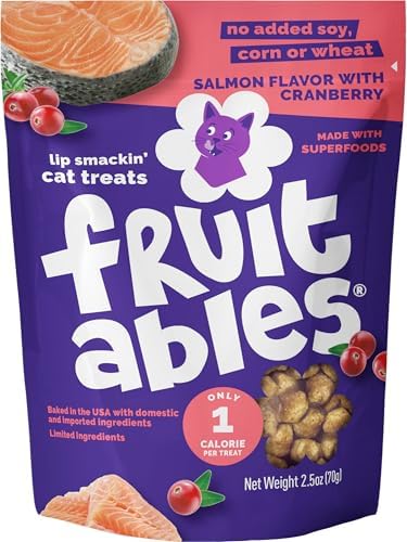 Fruitables Crunchy Cat Treats, Healthy Cat Treat, Salmon & Cranberry, 2.5oz