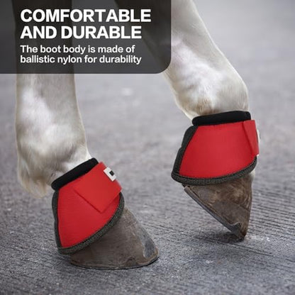 GEOSO Bell Boots for Horses,Ballistic Overreach Horse Boots | Superb Protection, Durability&Comfort,360 Degree Wrap
