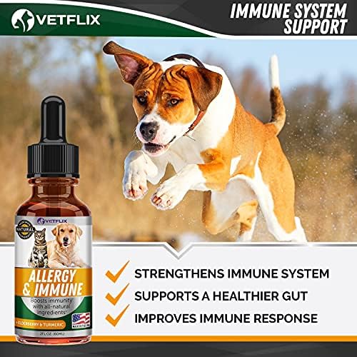 Allergy and Immune Liquid for Dogs, Cats, Puppies and Kittens, 2 Fl Oz