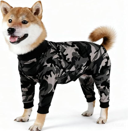 Xqpetlihai Dog Onesie Surgery Recovery Suit for Medium Large Dogs Recovery Shirt for Abdominal Wounds or Skin Diseases Bodysuit Dogs Pajamas(XL,C)