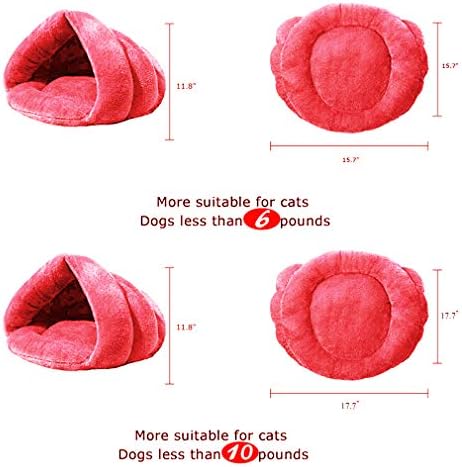 Pet Tent Cave for Small Medium Puppies, Kitty Dogs, Cats - Sleeping Bag With Thick Fleece, Warm Soft Bed, Cuddler Burrow House, Hole Igloo Nest, Cozy for Cat Puppy