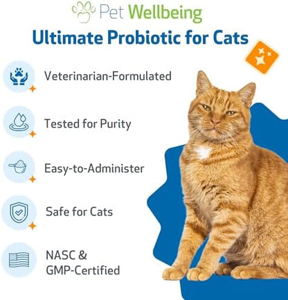 Pet Wellbeing Ultimate Probiotic 9 Strains for Cats - Gut Health, 160 g
