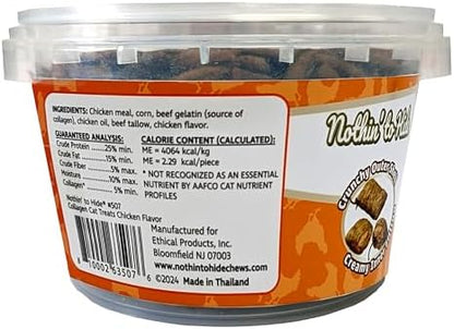 Fieldcrest Farms Nothin’ to Hide Collagen Cat Treats – Crunchy & Creamy Cat Snacks, High-Protein Healthy Treats for Skin, Coat & Joint Support, Chicken Flavor, 8 oz. Resealable Tub (Pack of 4)