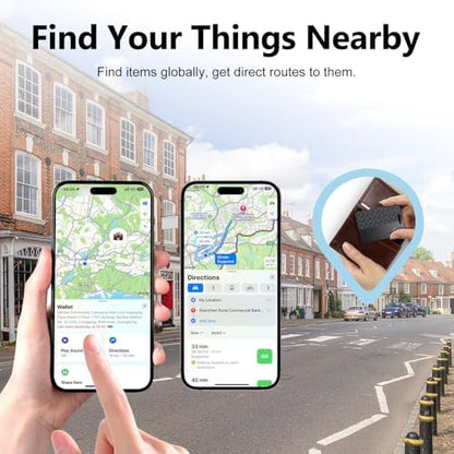 Ultra-Thin Wallet Tracker Card(iOS Only), Bluetooth Tracker Smart Card for Apple Find My iPhone Wallet GPS Tracker, Supports Wireless Charging, 10 Years Battery for Luggage, Wallets, Backpacks, Keys