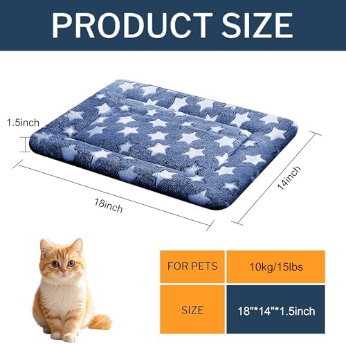 Dog Bed Mat, Reversible Crate Pad & Cute Dog Bed - Machine Washable Kennel Mat with Ultra Soft for Small Dogs & Cats