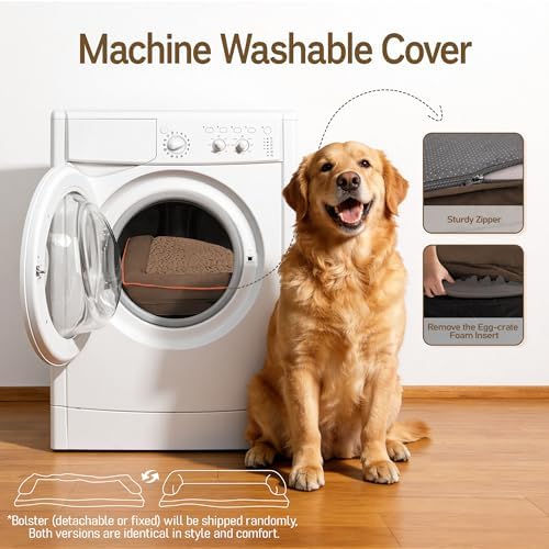 Comfort Expression Waterproof XXL Dog Bed with Bolster for Extra Large Dogs