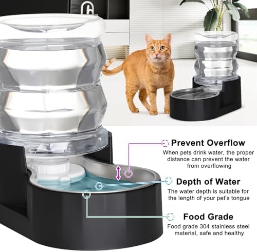 RIZZARI 4L Gravity Cat Water Dispenser: Filtered Hydration for Indoor Cats
