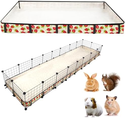 Guinea Pig Cage Liner，Washable Waterproof Oxford Cloth Cage Liners for Small Animals,Hamster Chinchilla Hedgehog Rabbit and Other Small Animals Not Include Cage(24x96 inches)