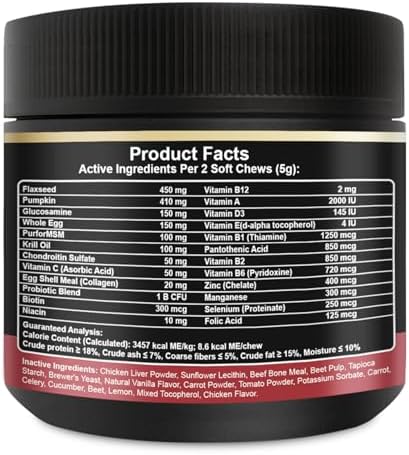 Noble Beast Dog Multivitamin Soft Chews - Joint, Gut & Coat, Chicken, 120Ct