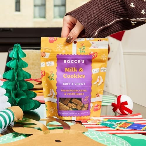 Bocce’s Bakery Holiday Soft & Chewy Bundle Dog Treats, All-Natural Wheat-Free Christmas Dog Treats, 6 oz (Pack of 3)