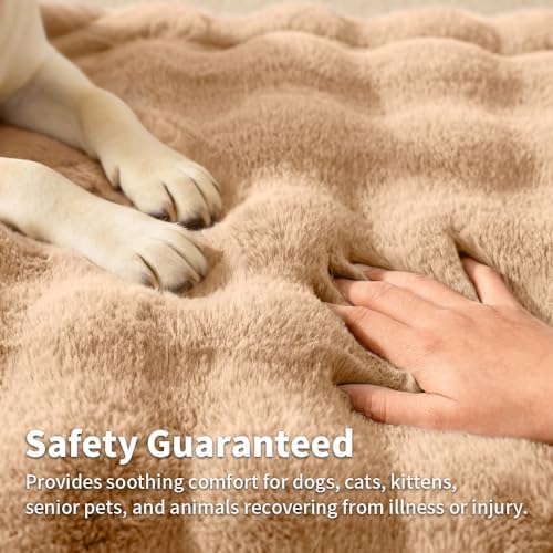 SOMAHE Plush Dog Bed Mat, Machine Washable, Large 35x27 Latte Coffee