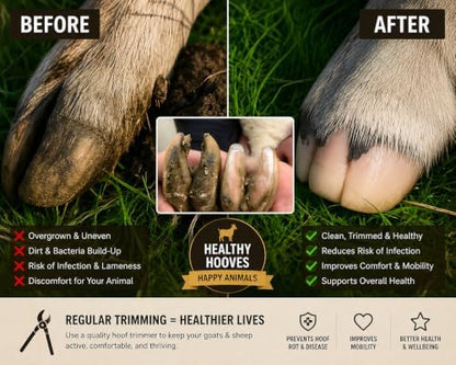 Goat Hoof Trimmers and Farrier Shears – Versatile Hoof, Wire, and Pipe Cutting Tool for Livestock – Silver (2pack)
