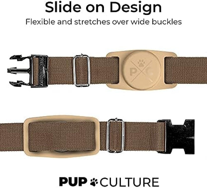Pup Culture AirTag Dog Collar | Durable & Protective Dog AirTag Holder - Track Your Pet Using Apple AirTag Technology - Dog Collar AirTag Holder -for Dogs and Cats
