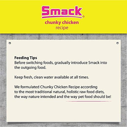 Smack Pet Food Organic Raw Dehydrated Dog Food Grain-Free, Gluten-Free, Raw Food for Dogs (Chunky Chicken, 8.8 Ounce)