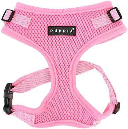 Authentic Puppia RiteFit Harness with Adjustable Neck, Pink, Large