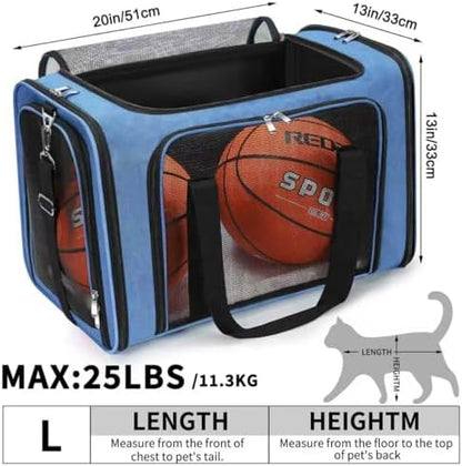 Soft-Sided Cat/Dog/Pet Carrier, Collapsible Pets Travel Carriers