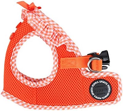 Puppia Vivien Vest Dog Harness Step-in All Season Mesh Cute No Pull No Choke Walking Training for Small Dog, Orange, Small