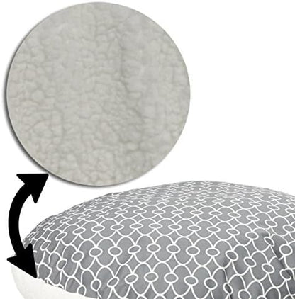 MidWest Homes for Pets Over-Stuffed Dog Bed feat Teflon with Gray/Fleece Pattern, Large