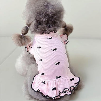 Small Dog Clothes Extra Small Dogs Spring Summer Dress Cute Soft and Breathable Outfits for Female Chihuahua Shih Tzu Yorkshire Puppy Cats (Pink Dress, X-Small)