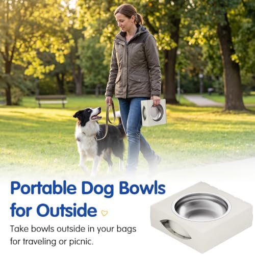 XIAZ Elevated Dog Bowls Large Breed Raised Dogs Bowl Stand Large/Medium Sized Dog Stainless Steel Food Water Bowl Stands 5 Heights Adjustable 9/11/12/14in Pet Feeder Dish Station