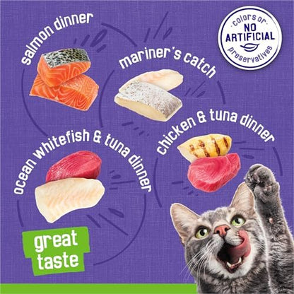 Purina Friskies Pate Wet Cat Food Variety, Seafood & Chicken, (40) 5.5 oz