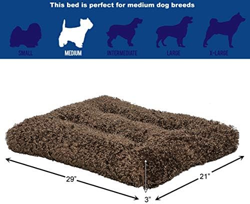 MidWest Homes for Pets Medium QuietTime Deluxe Coco Chic Pet Bed, Ultra-Soft & Overstuffed, Machine Washable, Fits 30-inch Crate