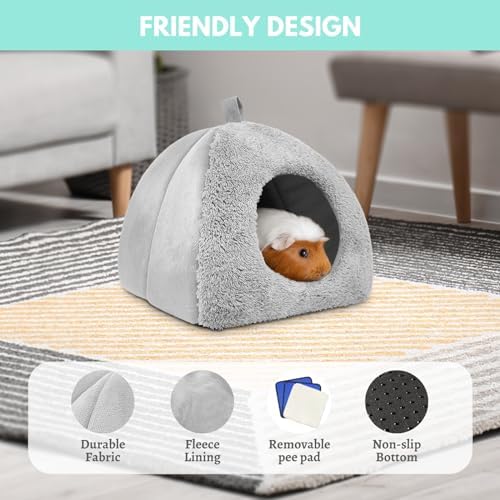 Guinea Pig Hideout Bed with 2 Absorbent Leak-Proof Bottom Pee Pad
