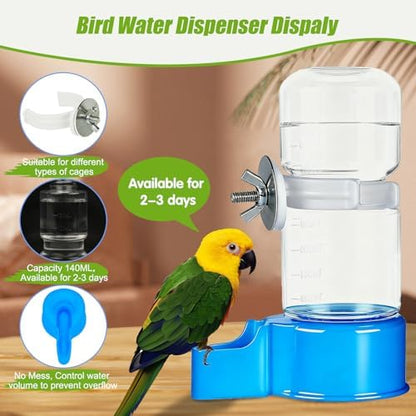 Automatic Bird Cage Water Dispenser, 4.73 oz Parakeet Water Feeder