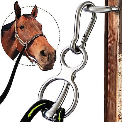 Horse Tie Ring, Safe Tie Horse Supplies, Humane Way Tie Ring, Magnetic Ring for Tying and Retracting, Helps Horse Pull Back and Releases Stress from The Horse