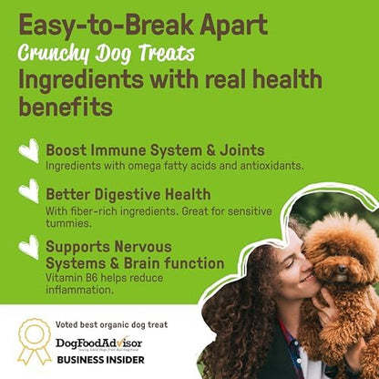 CookiePal Pumpkin Dog Treats with Chia, Human Grade USDA Organic Dog Training Treats, Crunchy Natural Puppy Training Biscuits, 10oz (Pk of 3)