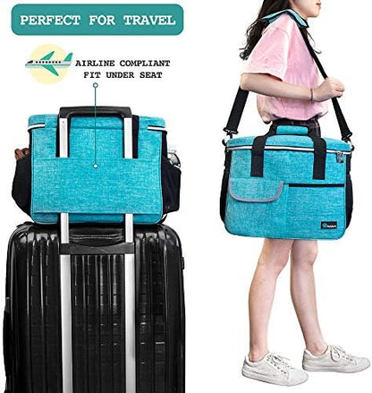 PetAmi Dog Travel Bag Organizer, Pet Supplies Diaper Tote, Teal Blue Medium