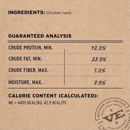 Vital Essentials Freeze-Dried Raw Chicken Necks Dog Treats, 9 oz Bag