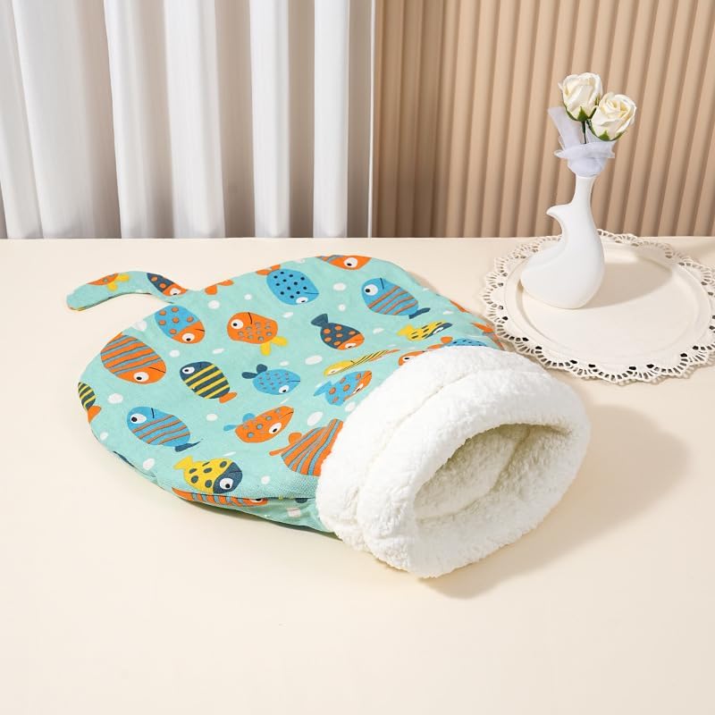 Soft & Safe Cat Tunnel Sleep Bag Bed Cozy Hideway for Kitty's Comfort (Dark Blue, Large)