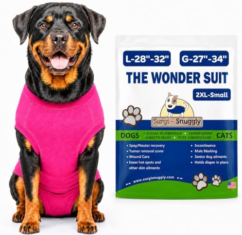 Surgi Snuggly Dog Surgery Recovery Suit, Cone Alternative, Spay/Neuter 2XLS