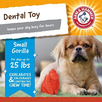 Arm & Hammer Super Treadz Mini Gorilla Dental Chew Toy, Small, 3.5 in, 24Pk