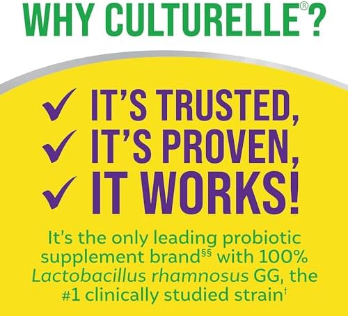 Culturelle Pro Strength Daily Probiotic, Digestive Capsules, Naturally Sourced Probiotic Strain Proven to Support Digestive & Immune Health, Gluten & Soy Free, 4 Month Supply, 60 Count (Pack of 2)