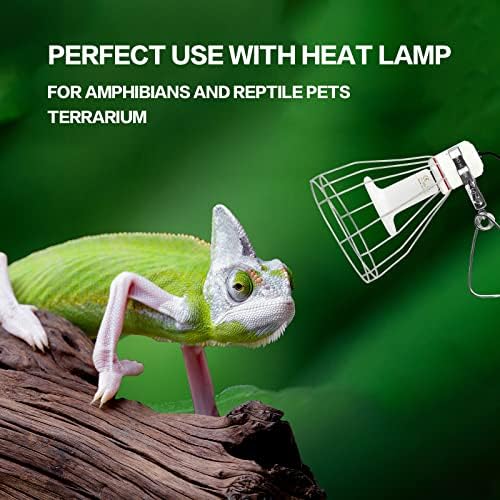 Simple Deluxe Clamp Lamp Light with Steel Cage Wire Grill Up to 250W E26 Socket (No Bulb Included), 6' Cord, 2 Pack