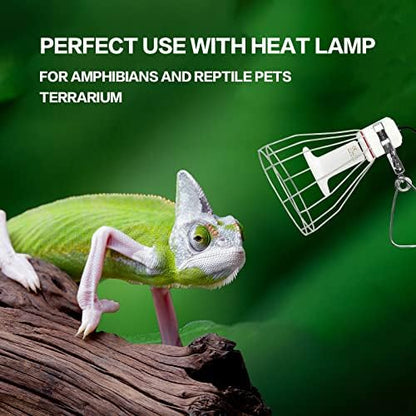 Simple Deluxe Clamp Lamp Light with Steel Cage Wire Grill Up to 250W E26 Socket (No Bulb Included), 6' Cord, 2 Pack