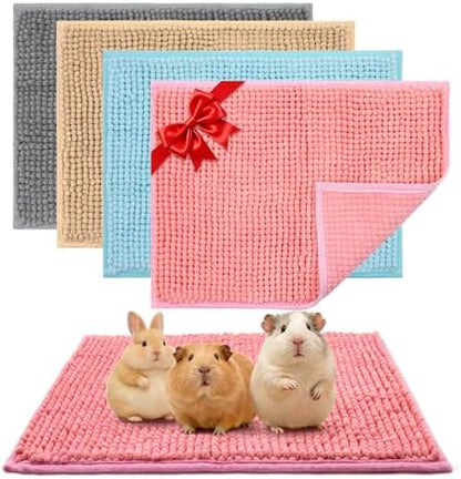 Guinea Pig Cage Liner, 4 PCS Washable Guinea Pig Bedding Fleece Mat