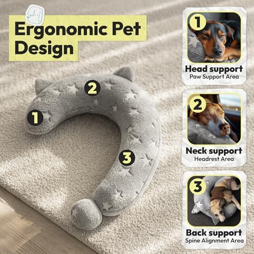 Dog Calming Pillow, Glow in The Dark Dog Put Head on, Soft Question Mark Pillows for Dogs, Kids, Adults, Washable Dog Bed Pillow, Cozy Dog Body Pillow (M Gray)