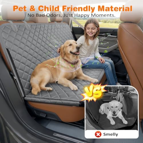 URPOWER 4 in 1 Dog Car Seat Cover for Back Seat, Waterproof Hammock