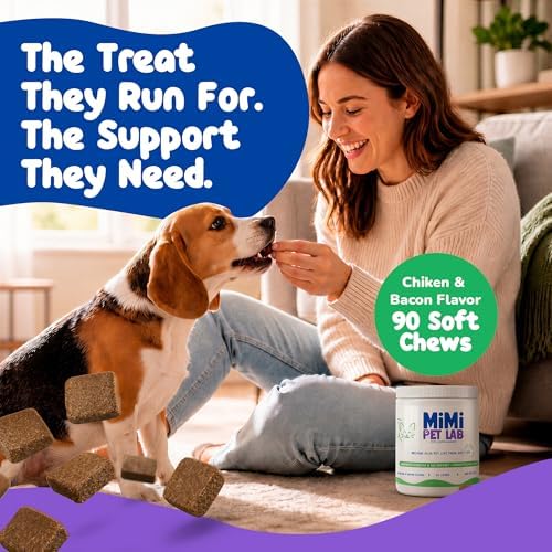 Advanced Dog Probiotics & Prebiotics - 90 Soft Chews - Vet-Formulated for Perfect Poops, Stool Consistency & Immune Support - 5 Probiotic Strains + Digestive Enzymes - Chicken & Bacon