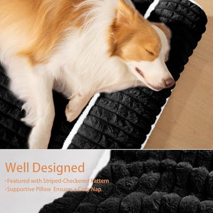 Orthopedic Large Dog Bed Pillow Pet Sofa Bed 36''X24'' Black